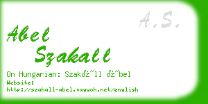 abel szakall business card